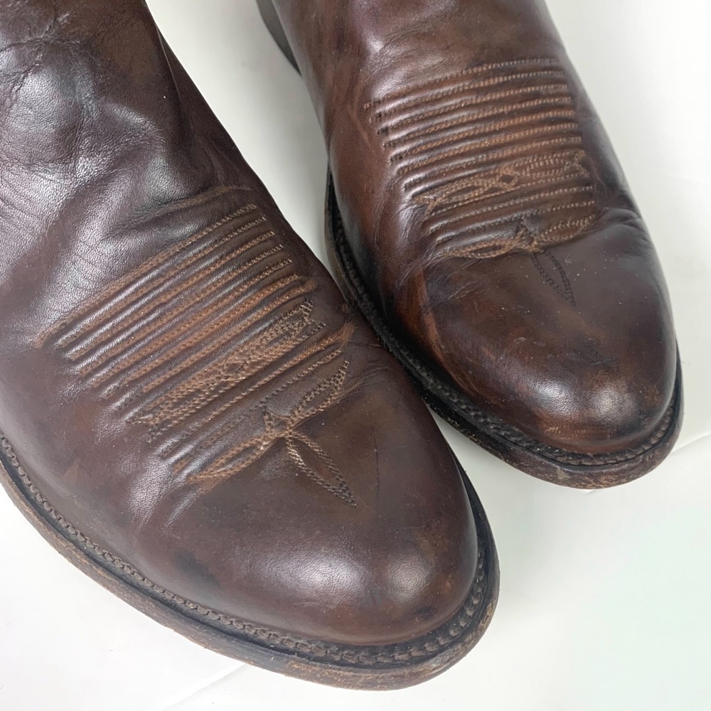 Lucchese M1004.R4 Ranch Hand Leather Boots Men Size 13D Handmade Western Cowboy - Picture 4 of 16